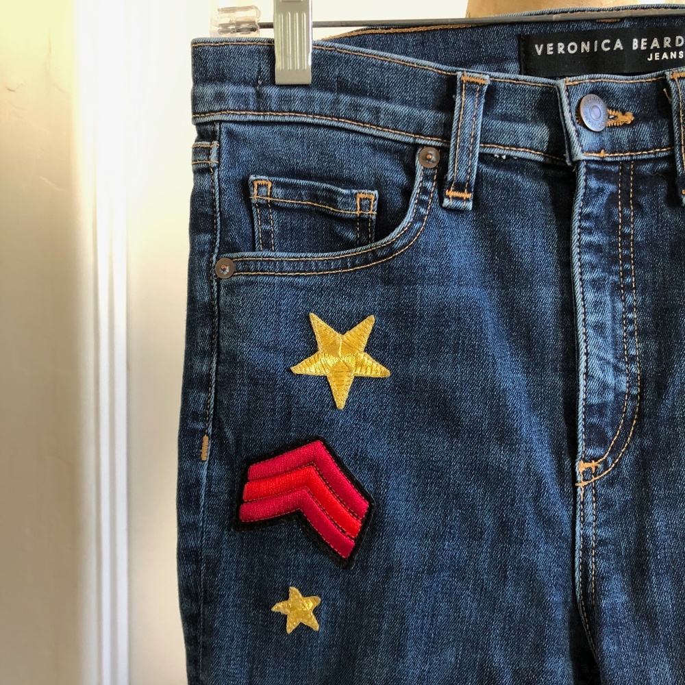 Veronica Beard Kate Jeans With Patches - image 2